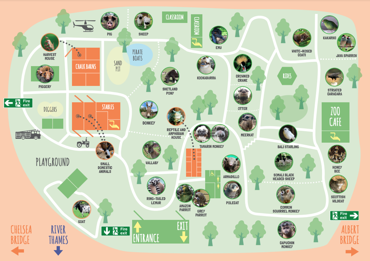 Zoo Map Battersea Park Children's Zoo
